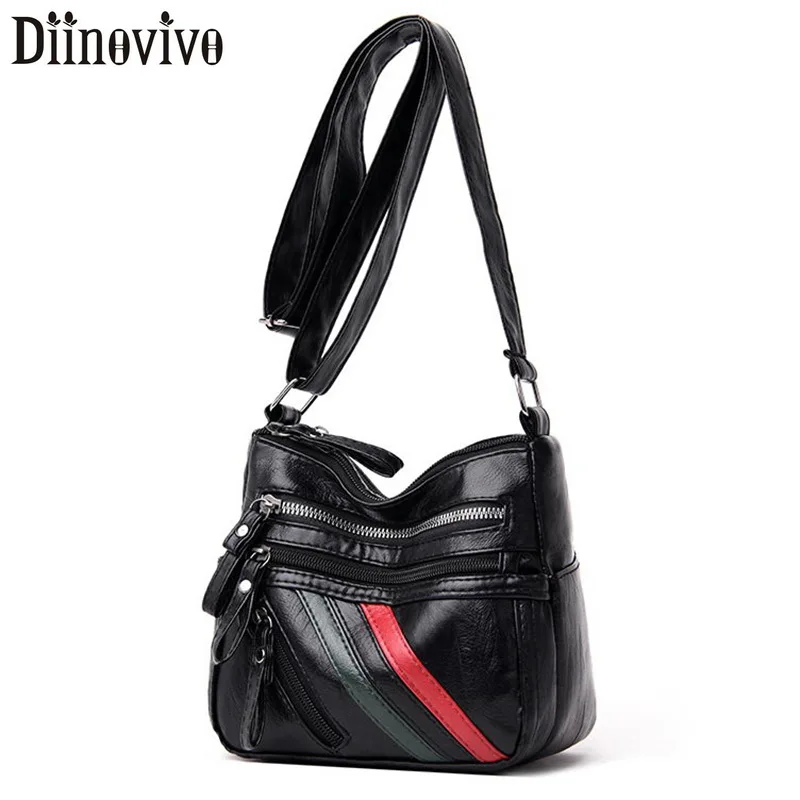 

DIINOVIVO Patchwork Shoulder Messenger Bag Women Soft Handbag Female Ladies Casual Small Bags For Women Crossbody Bags WHDV1285