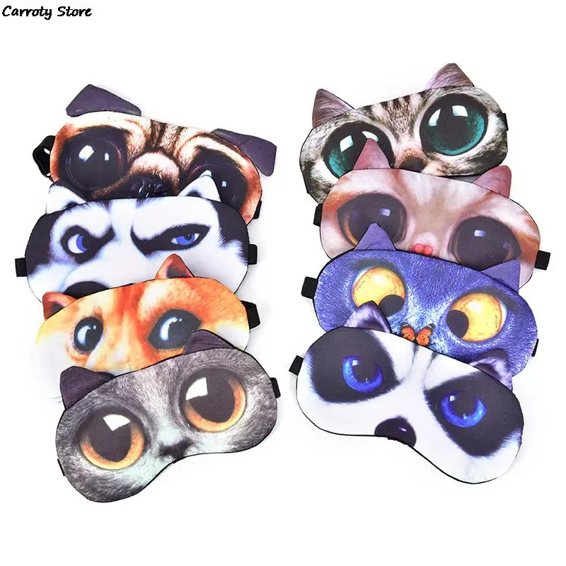 

Cute Cat Dog Sleep Mask Eyeshade Cover Eye Mask Natural Sleeping Soft Blindfold Eyepatch Sleep Eyeshade Eye Cover