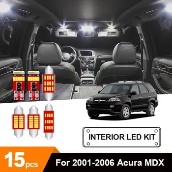

15 x White Ice Blue Canbus Car LED Lamp Dome Reading Trunk Courtesy Bulb Package Kit For 2001-2006 Acura MDX License Plate Light