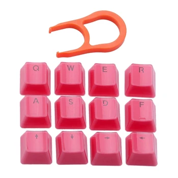 

12-key PBT Crystal Translucent Keycaps with Key Puller for Mechanical Keyboard D08A