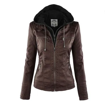 

2020 Women Leather Jacket Zipper Spliced Short Faux Leather Jackets Women Loose Plus Size Jacket Winter Coat Women Suede Jacket