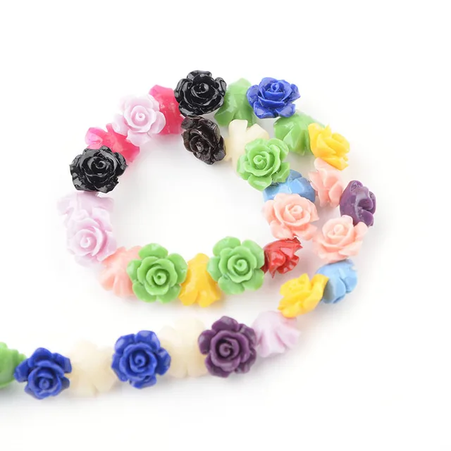 1 Strand 6 8 10 12 15mm Camelia Flower Beads Artificial Coral Beads For Jewelry Making DIY Bracelet Neckalce Accessoires mix color