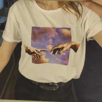 

New T shirt Women Vintage Vogue Tops Tees Shirt Hip-Hop Homme Funny Kawaii Print Harajuku MICHELANGELO Trendy T-shirt S-3xl