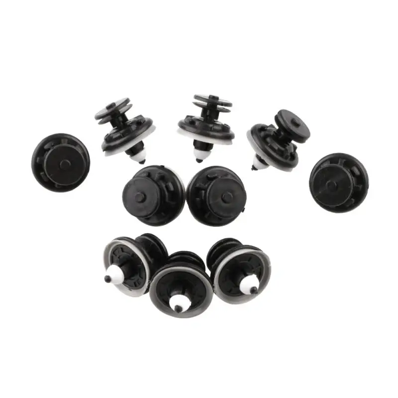 10 шт. Автомобильная внутренняя отделка двери панель зажим для карт Автомобильная пластиковая заклепка - Название цвета: Черный