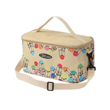 

New Marker Pen Case Holder for 120 Markers Organizer Multifunctional Zipper Storage Carrying Bag with Pattern Yellow