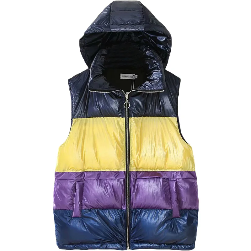 

Plus Size Casual Vests 2019 Winter Women Clothing Fashion Loose Light surface coating Warm Sustans fill Padded Coats S6-8729