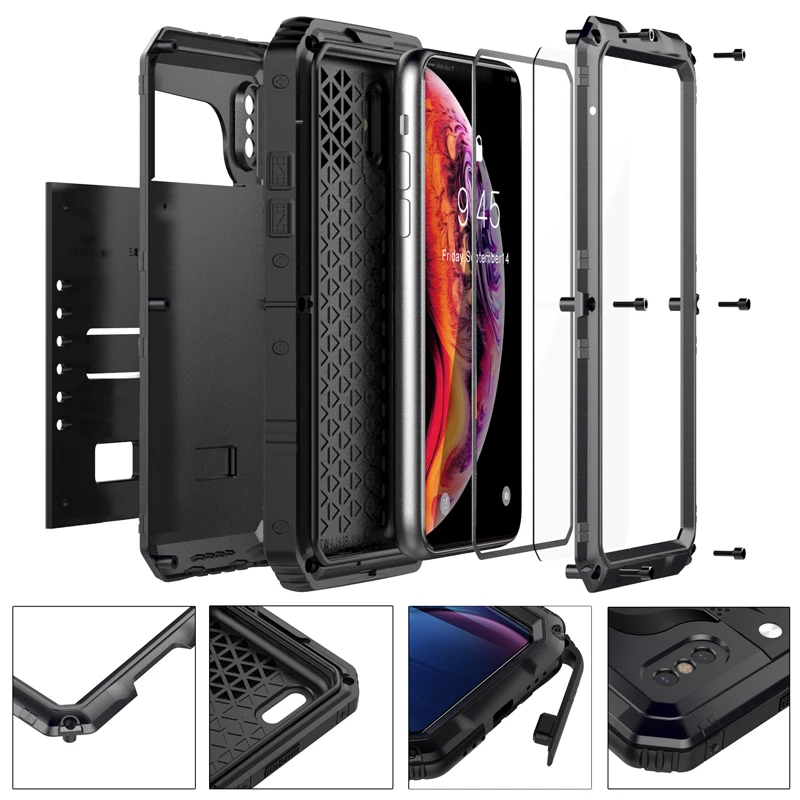 Водонепроницаемый металлический чехол для телефона s, IP68, iphone x xr xs Max 7 8 P 6 s p 5 s se 11 plus max, тяжелый уличный чехол для телефона, серфинга плавания