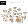 Tocona Boho 17pcs/sets Luxury Clear Crystal Stone wedding Ring Sets for Women Men Water Drop Flowers Sun Geoemtric Jewelry 8920 ► Photo 2/6