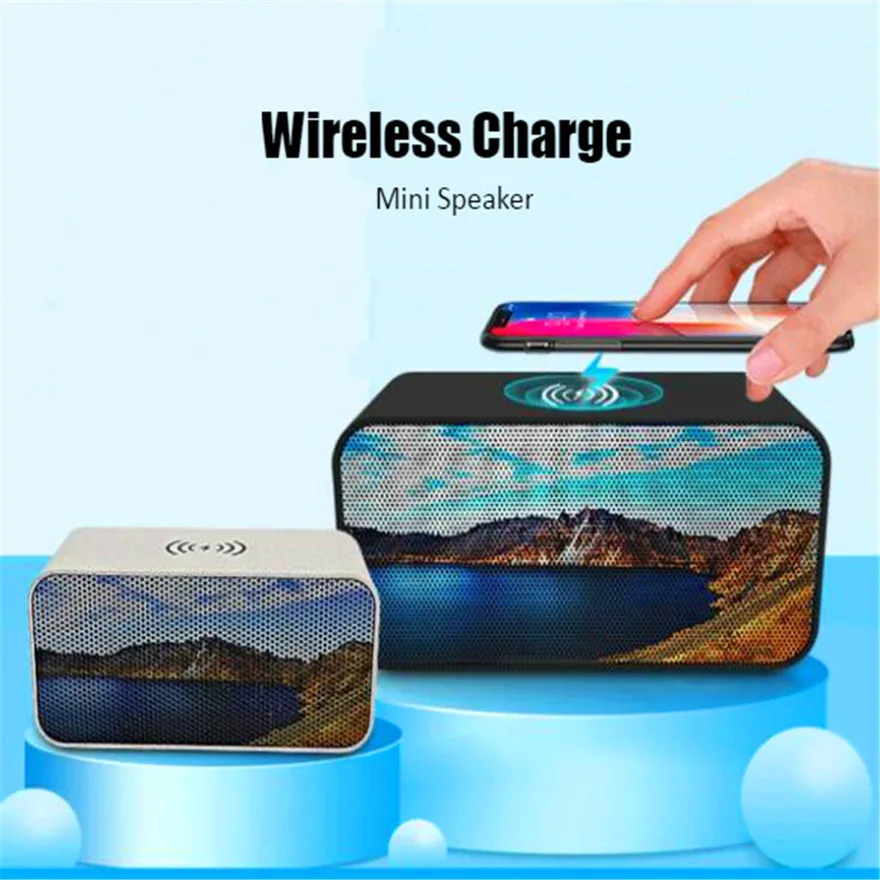 

Wireless Charge Speaker Box Music Center Soundbar Boombox Subwoofer Woofer Sound System Mini Blue Tooth Bt Bluetooth Speakers