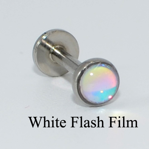 Flat CZ Gem Opal Lip Labret Stud Piercing Internall Thread Ear Tragus Cartilage Helix Stud Earring Body Jewelry