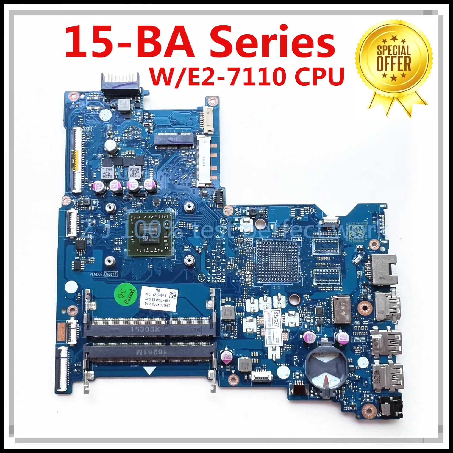 854968-601 854968-001 аккумулятор большой емкости для HP 15-BA серии Материнская плата