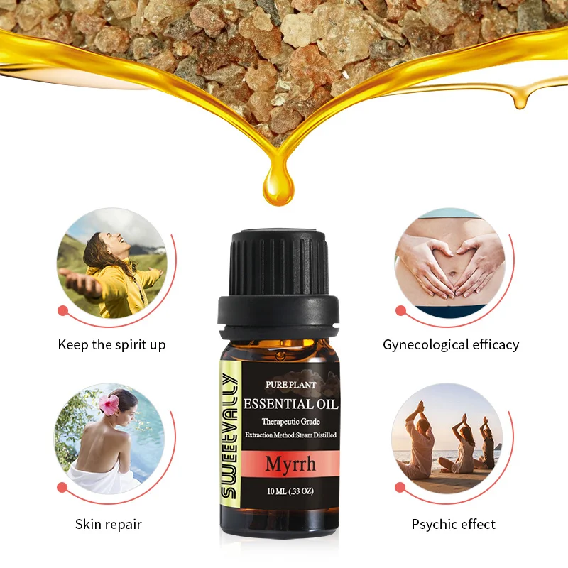 

10ml Pure Essential Oils Natural Myrrh Essential Oil Relieve Stress Enhancing the brain vitality Plant Fragrance oil