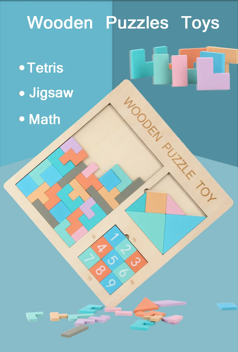 3D деревянные пазлы, пазлы, настольные игрушки, Tangram, головоломка, пазлы для детей, игры для раннего развития, игрушки для малышей, детские деревянные подарки