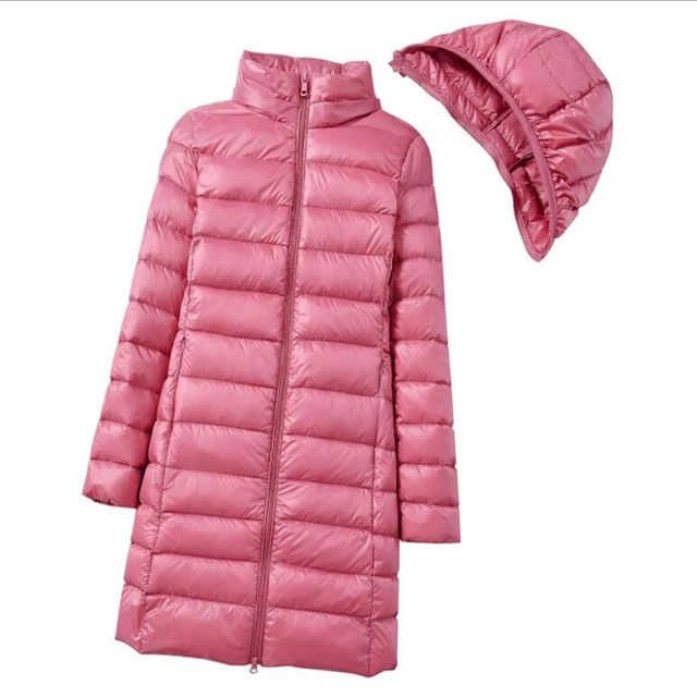 SEDUTMO Winter  Womens Down Jackets Long Ultra Light Thin Casual Coat Puffer Jacket Slim Remove Hooded Parka ED1275 5