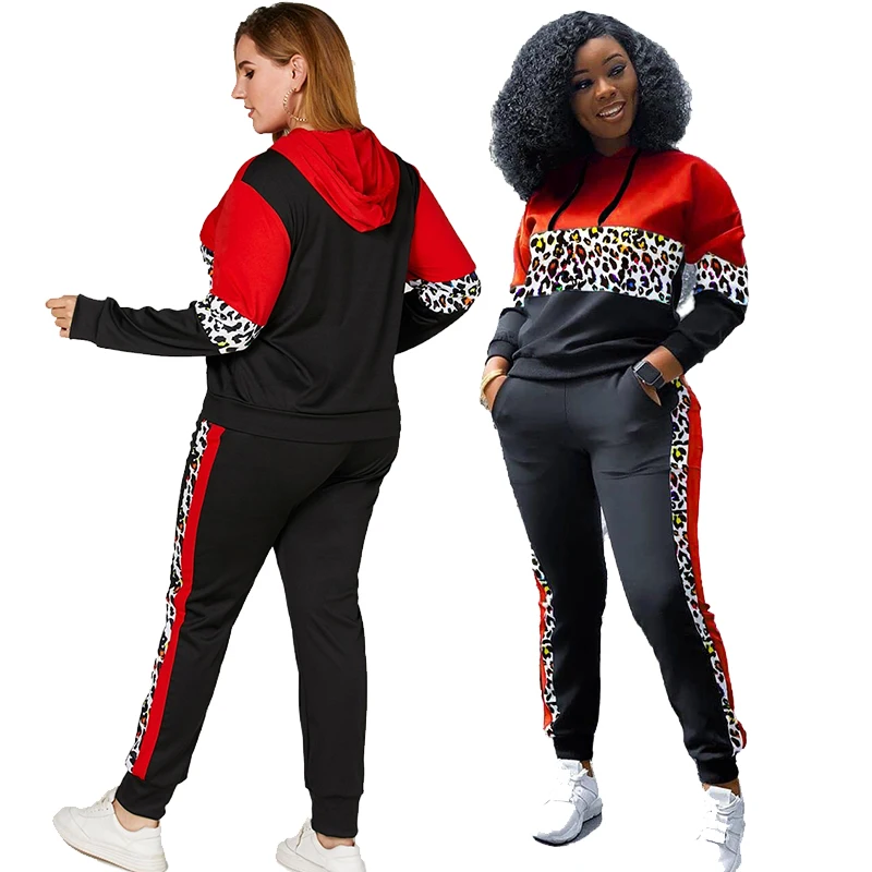 Plus Size Sets Vrouwen Luipaard Lange Mouw Capuchon En Broek Pak Dames  Joggingpakken Sport Outfit Trainingspak Dropshipping Groothandel|null| -  AliExpress
