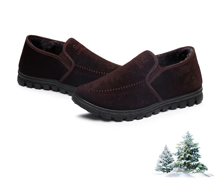 Тканевая обувь в стиле «Старый Пекин» мужская хлопковая обувь Новые Зимние Теплые повседневные мужские ботинки для папы и среднего возраста бархатные хлопковые ботинки D02