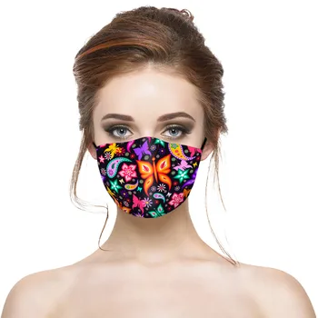 

Butterfly Print Cloth Shields Mask Adult Breathable Multi-purpose Face Cover Reuse Washable Face Mask 5pcs