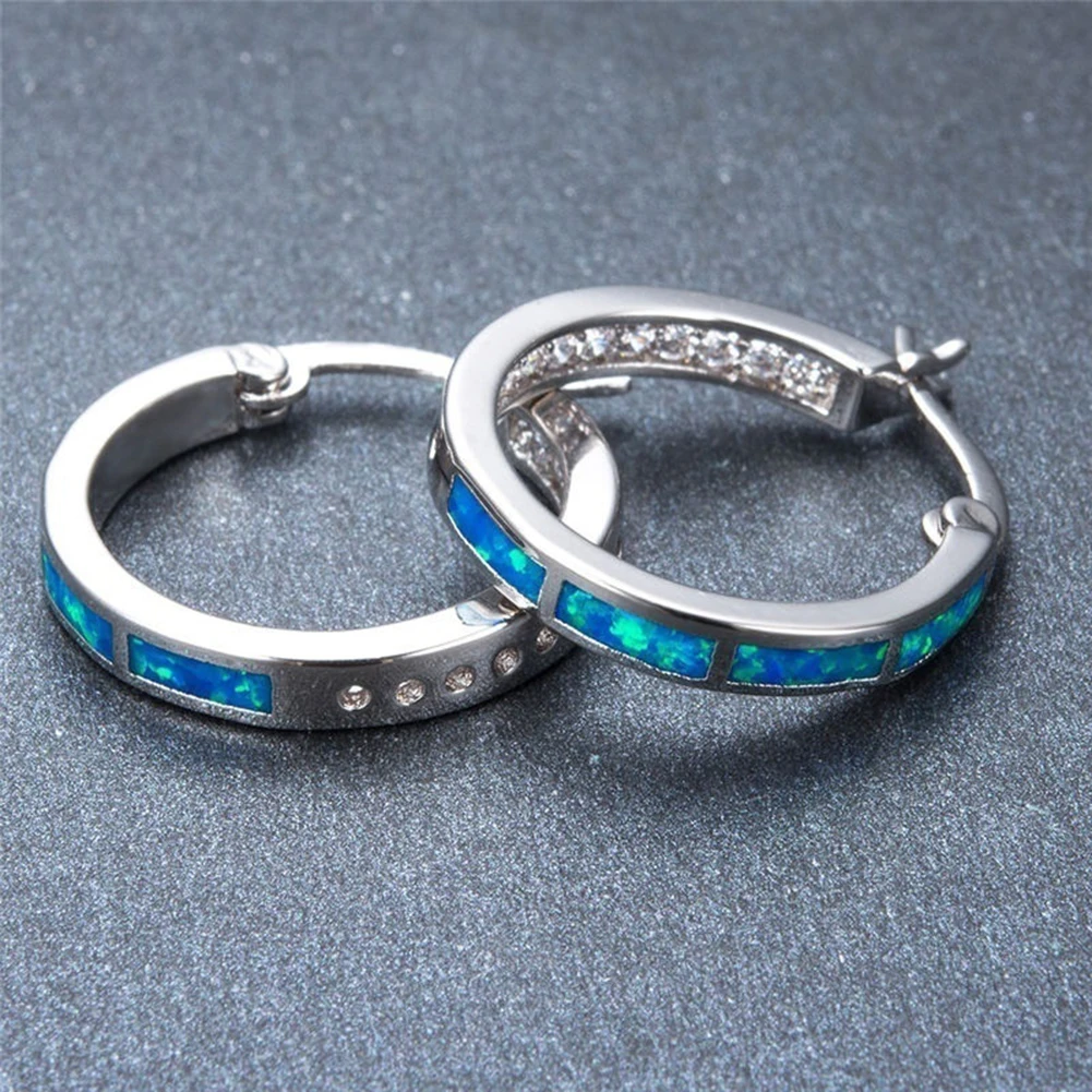 Серьги женские модные стразы-опалы инкрустированные Huggie Hoop серьги вечерние ювелирные изделия подарочные серьги для женщин модные ювелирные изделия серьги