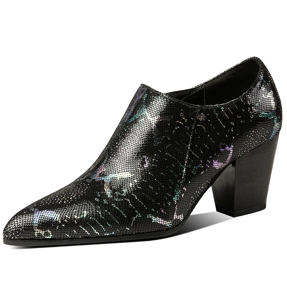 

DORATASIA 2020 New Ladies Spring Street Fashion mixed-color Pumps Brand Pointed Toe Pumps Women High Block Heels Shoes Woman