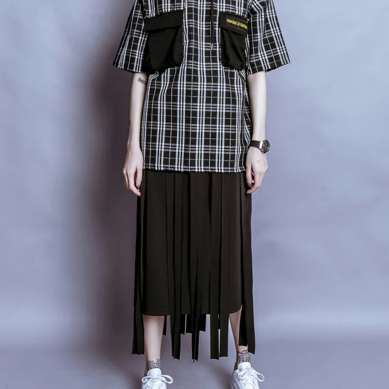 SHENGPALAE новая осенне-зимняя черная юбка с кисточками, Корейская винтажная модная женская юбка FI316