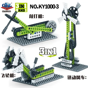 

Windmill Model Building Kits Power Percussion Machinery Blocks Domino Machine Ferris Wheel Bricks for Children Education