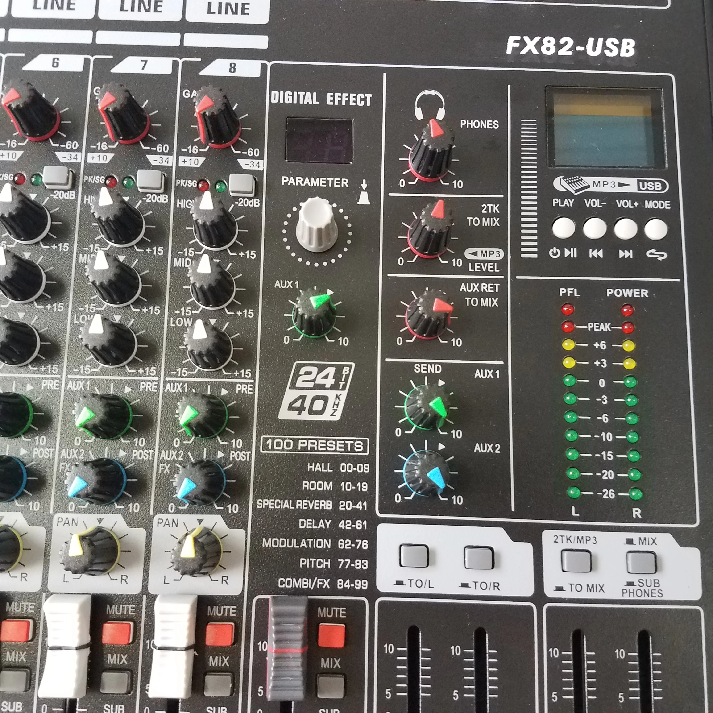 Betagear 8 Channel Mixer audio FX82USB rack mount