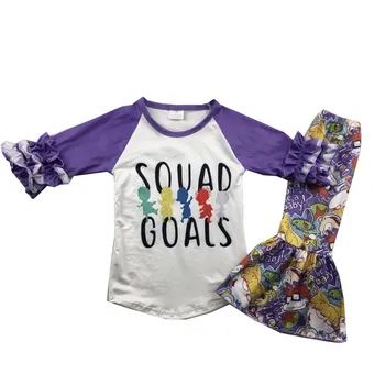 

toddler Kids Baby Girl fall milk silk Outfits cartoon print Clothes Set