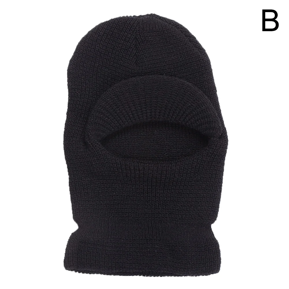3 Holes Ski Mask Hat Full Face Mask Knit Cap Shield Bean Hat Winter Warm Hat BHD2 - Цвет: b