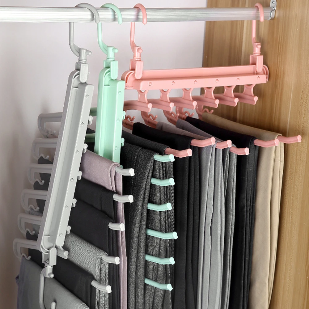 Multicapa estante perchero mágico armario ahorro de espacio pantalones almacenamiento perchas de ropa soporte desmontable estante|Perchas y percheros| - AliExpress