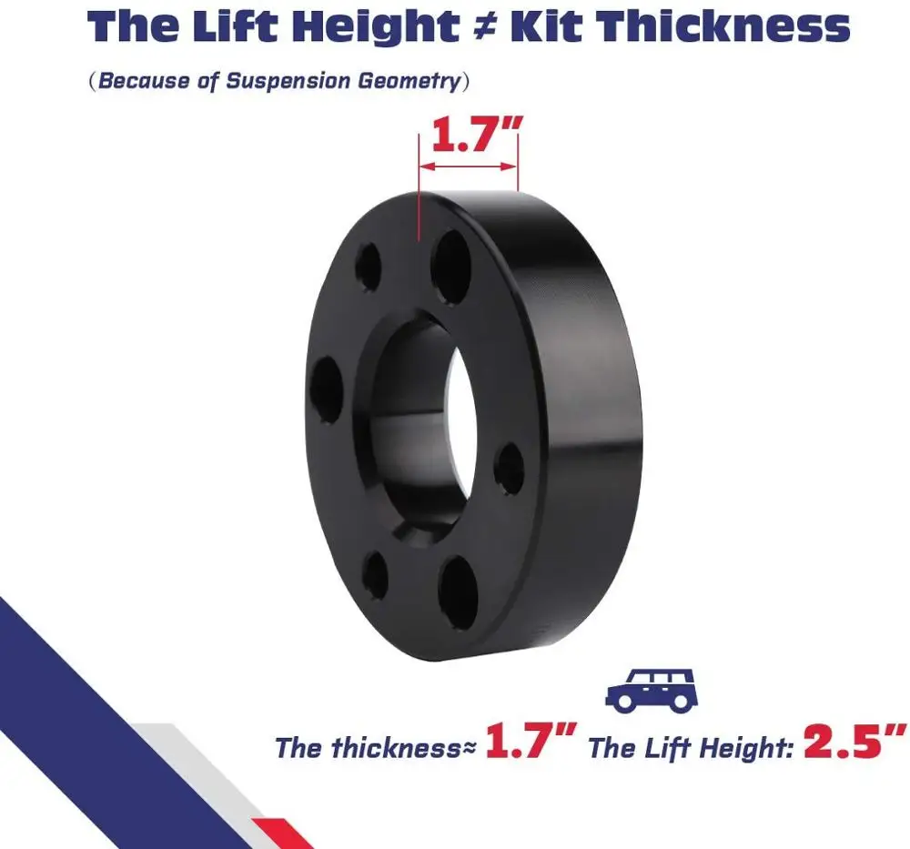 Black 2.5 inches KSP Lift Kit передний " самолет заготовка Распорки Выравнивающий Лифт комплект для Dodge Ram 1500 4WD 4X4 2006 - Цвет: Black 2.5 inches
