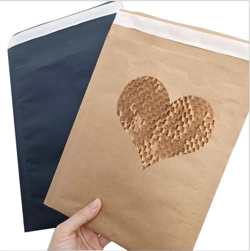 50pcs Honeycomb Paper Envelope Bag Recyclable Degradable Logistics Express Packaging Bags Protect Wrapping Paper Envelope