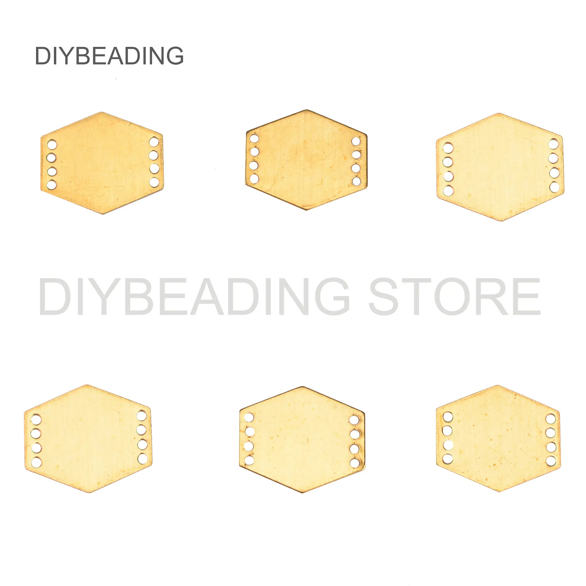 

20-500 Pcs Multi Holes Component for Earring Making Brass Hexagon Geometric Blank Stamping Tag Finding Lots Wholesale (12*13mm)