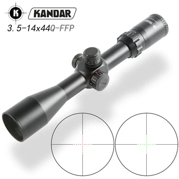 

KANDAR 3.5-14x44 FFP Tactical Riflescope Red Green lights Rifle Scope Sniper Optic Sight Hunting Scopes red dot hunting optics