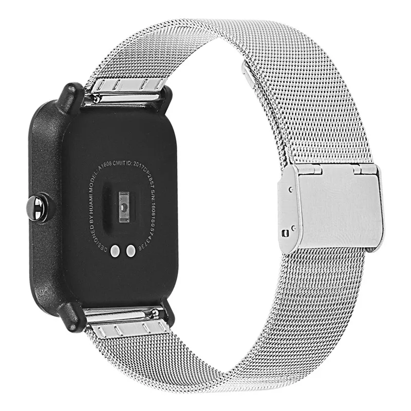 Sliver 20 мм 22 мм Миланская сетка ремешок из нержавеющей стали для Huami Amazfit Bip samsung Galaxy Watch 46 мм 42 мм Active gear S3 браслет - Цвет ремешка: Sliver