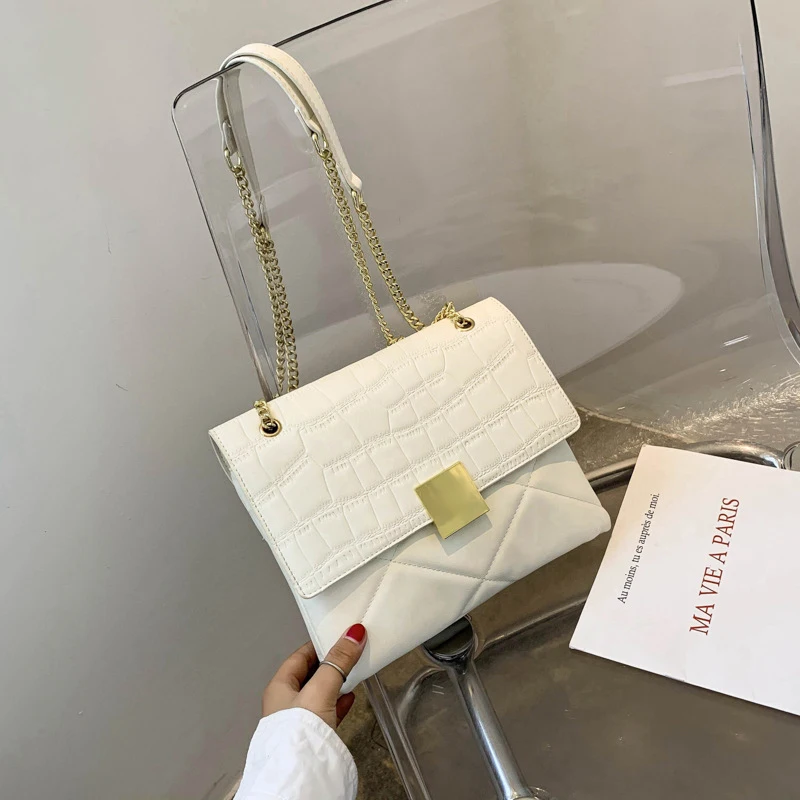 

Fashion Pu Leather Underarm Bags For Women 2020 Large Capacity Casual Handbag Chain Women Shoulder Bags bolsos mujer