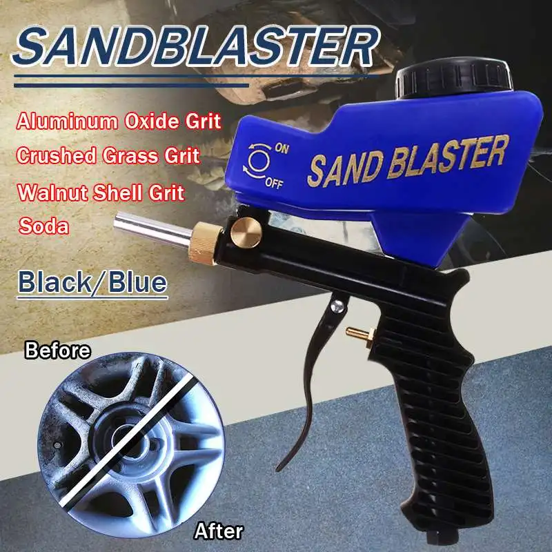 

150PSI Gravitys Sandblasting Guns Portable Pneumatic Small Sand Blasting Machine Adjustable 600cc Pneumatic Sandblasting
