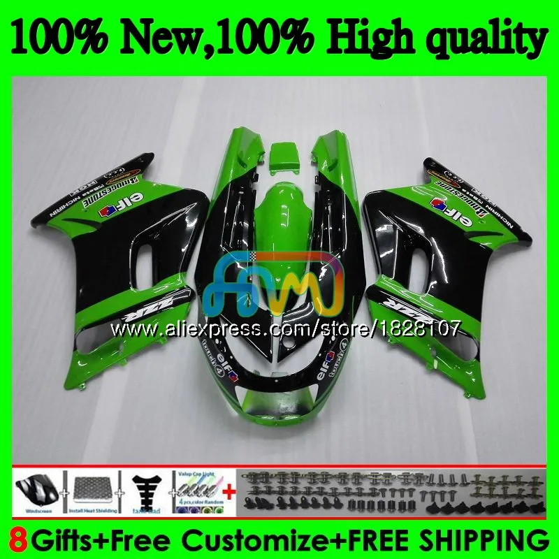 Цвета: зеленый, черный тела для KAWASAKI ZZR-250 ZZR 250 90-99 27BS. 1 ZZR250 90 91 92 93 94 99 1990 1991 1992 1993 1994 1999 комплект обтекателей