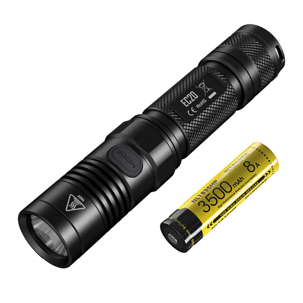 EC20 NL1835HP NITECORE EC20 флэш-светильник CREE XM-L2 T6 светодиодный Макс 960 люмен дальность луча 222 М Спорт на открытом воздухе маленький фонарь EDC ручной светильник - Испускаемый цвет: EC20 NL1835HP