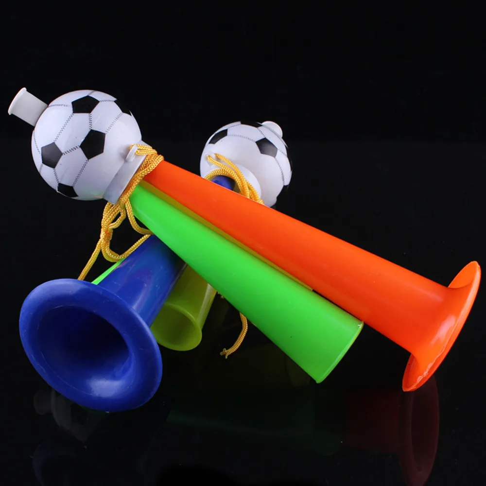 24pcs/lot Children Football fan cheer air horns soccer fans gas horn cheerleading sports fan toy plastic trumpet European Cup