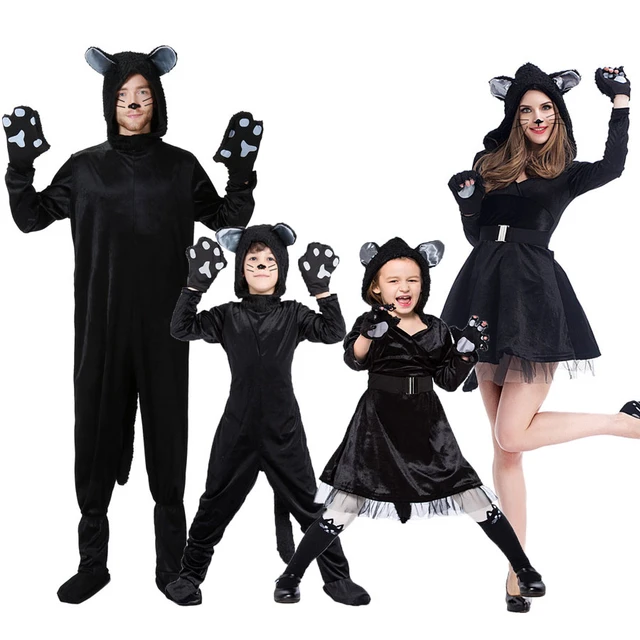 Festa Fantasia Carnaval Halloween Cat Noir Adulto