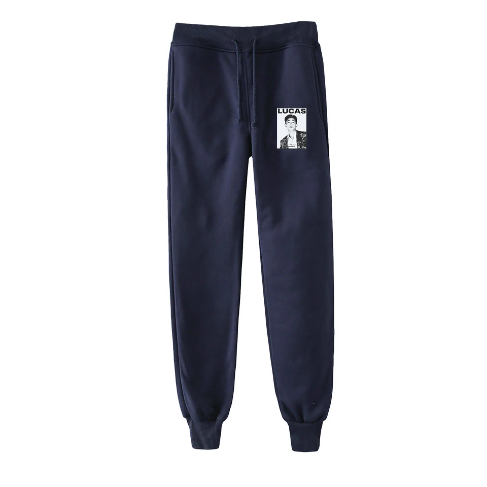 navy blue Мужские и женские Модные шаровары с принтом в стиле хип-хоп LUCAS, уличный стиль, повседневные мужские и женские длинные свободные штаны, спортивная одежда 4XL - Цвет: navy blue