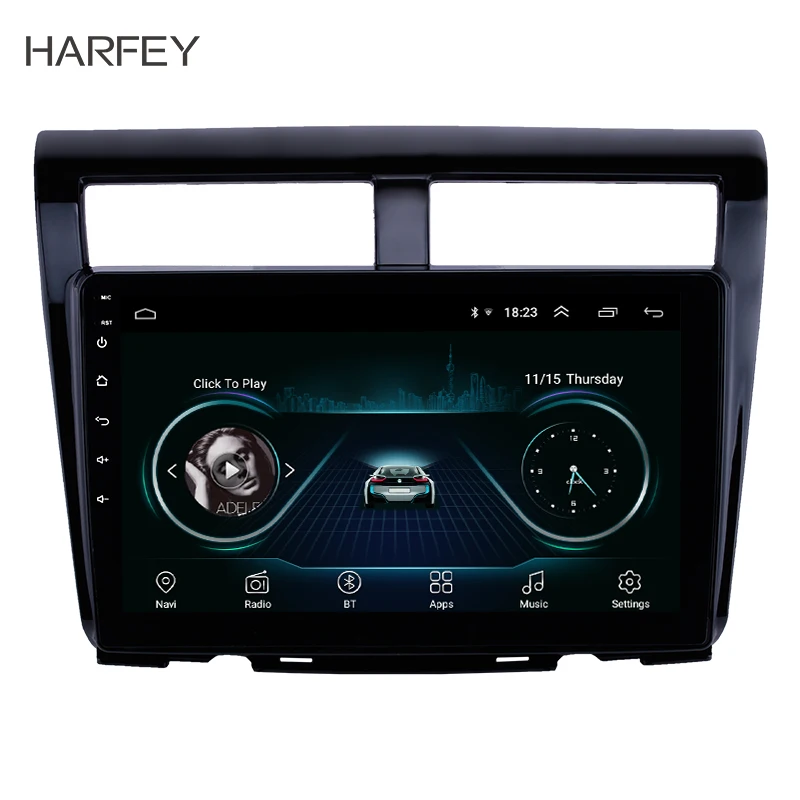 

Harfey 2din 10.1 inch Android 8.1 Car GPS Navigation Radio Unit Player for 2012 Proton Myvi support Carplay SWC TPMS Mirror Link