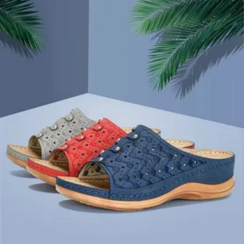 

Women PU Leather Shoes Comfy Platform Flat Sole Ladies Casual Soft Big Toe Foot Correction Sandal Orthopedic Bunion Corrector