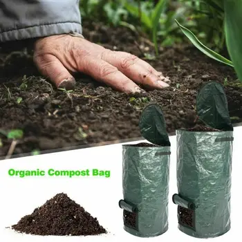 

Organic Waste Kitchen Garden Yard Compost Bag Environmental PE Cloth Planter Kitchen Waste Disposal Organic Compost Bag