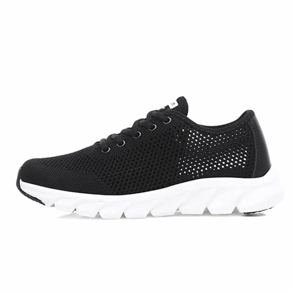 Gomneat/Модная легкая обувь для бега; женские кроссовки; уличная спортивная обувь; дышащая женская обувь высокого качества; zapatos de mujer - Цвет: Black