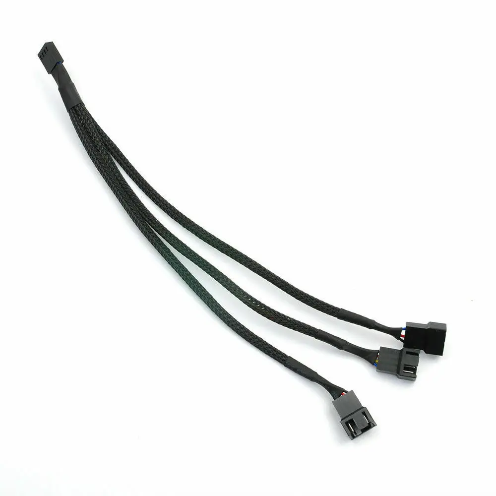 1PCS 4Pin PWM Fan Cable Cooling 1 To 3 Ways Splitter Sleeved Extension Braided | Компьютеры и офис