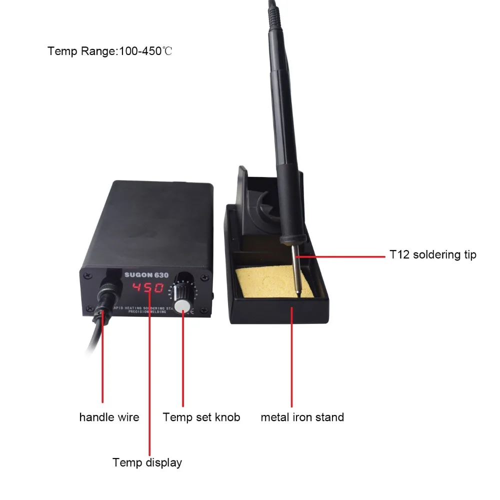 Быстрый нагрев 110 V-220 V вход T12 паяльная станция электронная сварка ironT12 цифровая литиевая батарея паяльник