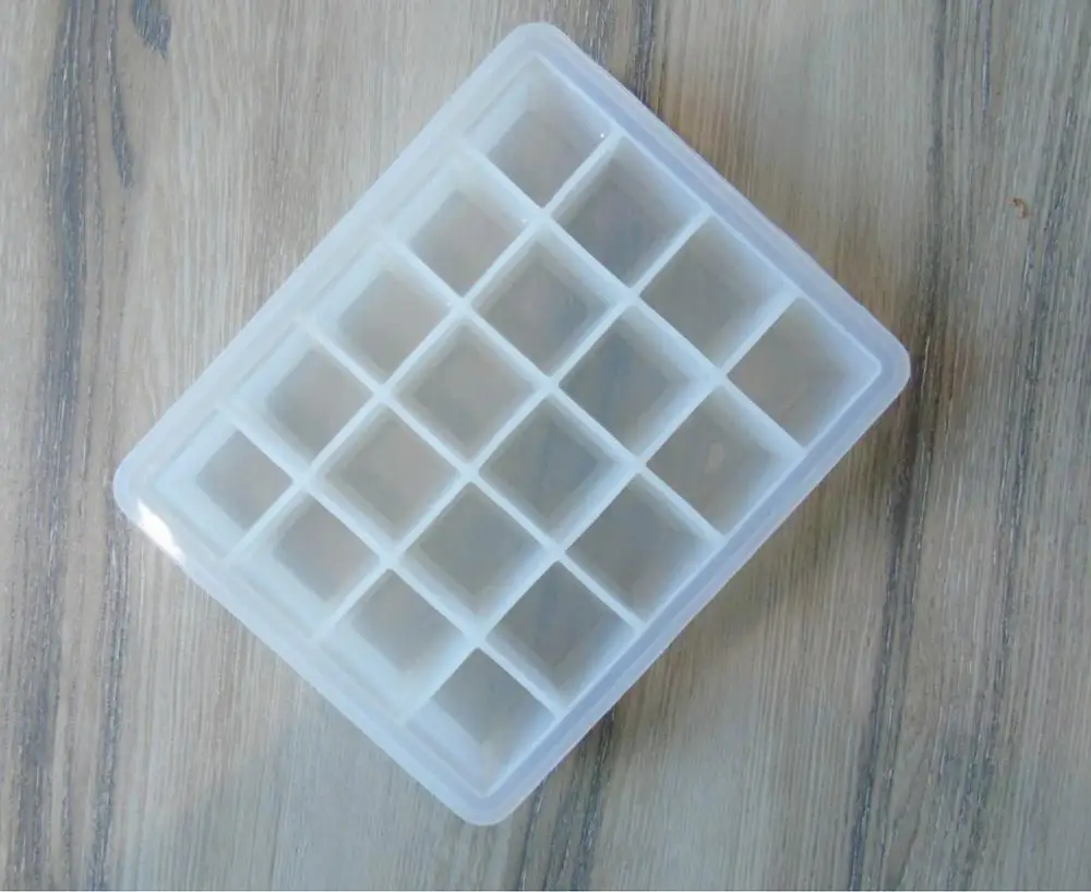 white No lid Форма для льда, силиконовая форма для шоколада, мороженого, желе, леденец, пудинг, форма для подноса, держатель с крышкой, легко снимается, 20 ячеек - Цвет: white No lid