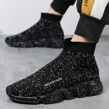 

Men's Casual Shoes Unisex Walking Shoes Men Fashion Sneakers Breathable Sock Shoes Men Vulcanize Shoes Light Cotton Fabric Shoes
