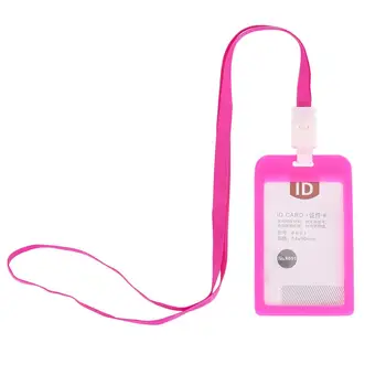 

ID Card Holder Durable Portable with Lanyard Multicolor Business Badge Holders ID Holder Case Plastic Driver License Labels